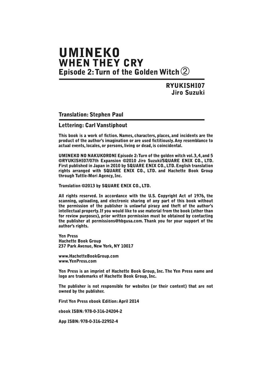 Read Umineko When They Cry Episode 2_ Turn of the Golden Witch EN Manga Online