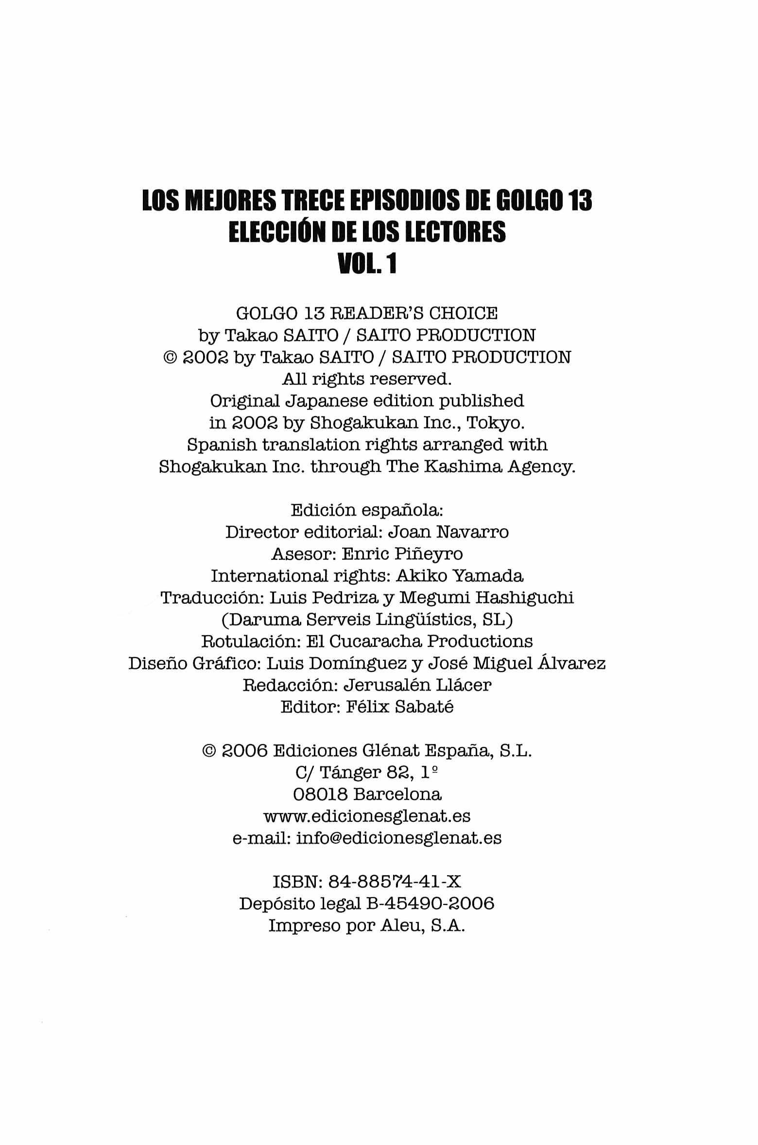 Read Los Mejores 13 Episodios de Golgo 13 ES Manga Online