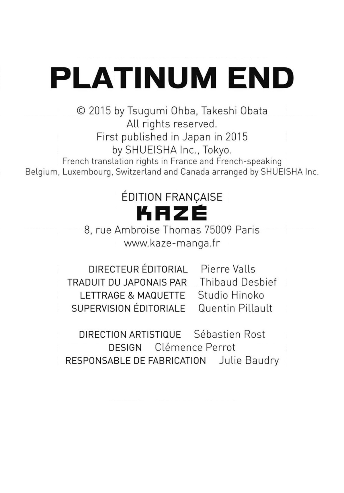 Read Platinum End FR Manga Online